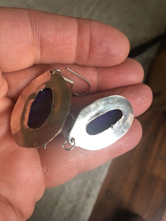 SALE: Purple Oblong Botswana Agate Dangle Earring… - image 8