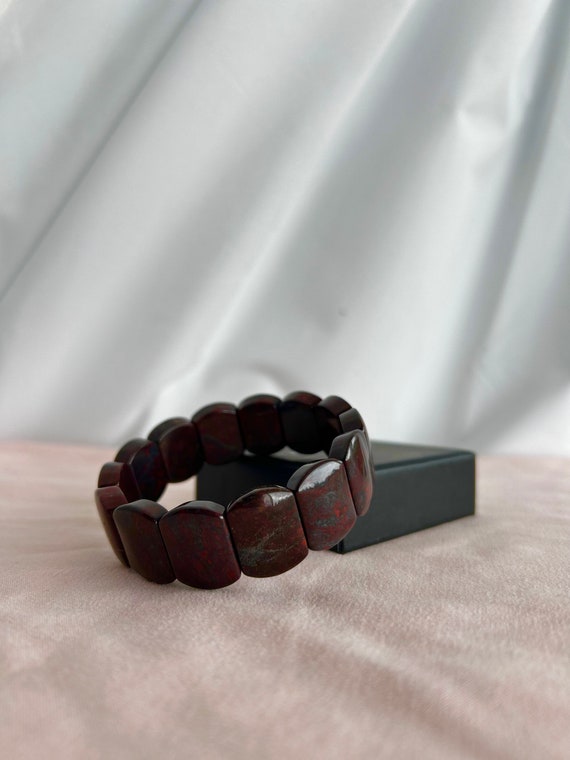 SUMMER SALE! Quality Bloodstone Stretch Bracelet … - image 3