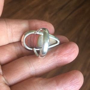 Vintage Imperial Jasper Teardrop Silver Ring Jasper Teardrop Ring Vintage Jasper Ring Red Jasper Silver Ring Size 10.5 image 7