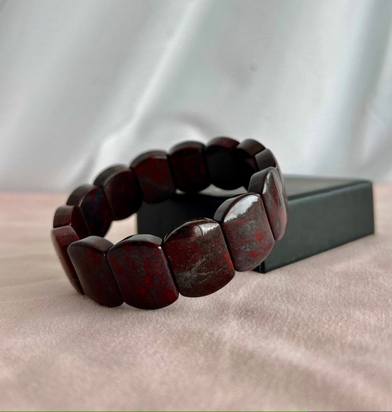 SUMMER SALE! Quality Bloodstone Stretch Bracelet … - image 1