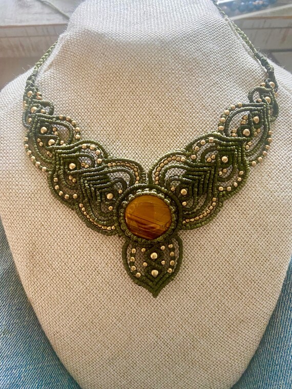 SALE: Unique Handmade Avocado Wings Macrame Tiger… - image 1