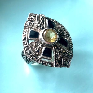 Beautiful Vintage Multi-Stone Sterling Silver Ring - Multi Gemstone Ring - Vintage Gemstone Ring - Silver Multi Stone Ring Size 6.5