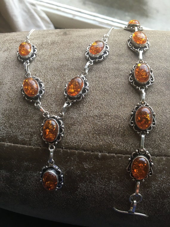 SOLD: Baltic Amber Jewelry Set - Amber Bracelet + 