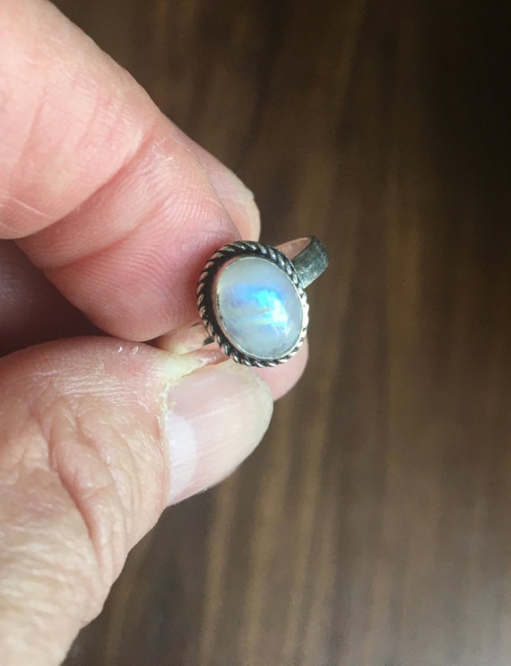 Sterling Silver Opalescent/Glacier Blue Moonstone 