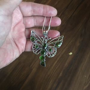 FALL SALE: Beautiful Unique Butterfly Peridot Butterfly Pendant Necklace  - Butterfly Pendant Necklace - Green Peridot Necklace