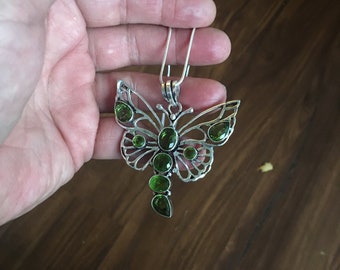 Beautiful Unique Butterfly Peridot Butterfly Pendant Necklace  - Butterfly Pendant Necklace - Green Peridot Necklace