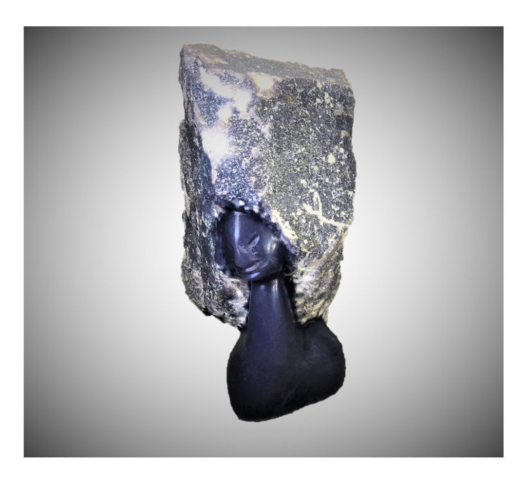 本物のアフリカ美術、ショナ族の彫刻、新しいヘアスタイル