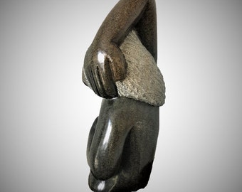 ＊　アフリカ　ショナ彫刻　＊ 本物のアフリカ美術、ショナ族の彫刻、美しい女性、ジンバブエの