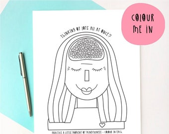 Self Care & Anxiety Activity pages - Colouring pack - Mindful Activity Sheets - Self Care download