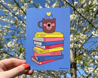 Fairytale postcard! - Positive postcard - colourful illustration