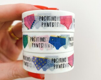 Positive Pants Washi tape - Colourful decorative tape - Journaling Washi Tape - Cute Washi Tape