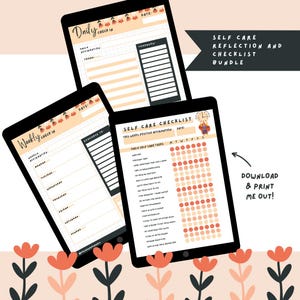 Self Care Digital Bundle - Daily reflection - Weekly planner - Self care checklist - Digital Download - Self Care download