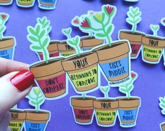 Plants Sticker - Positive sticker - Motivational sticker - Encouraging sticker