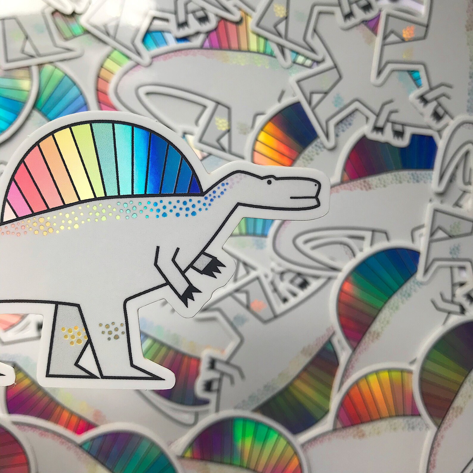 Dinosaur Sticker Dinosaur Vinyl Sticker Holographic Etsy