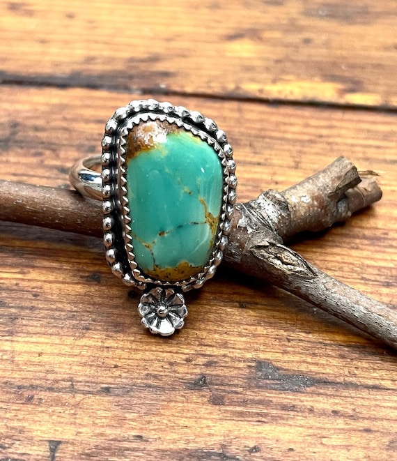 Number 8 Turquoise and Sterling Southwestern Style Ring