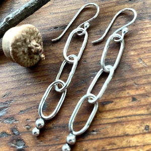 Paperclip Earrings in Sterling Silver