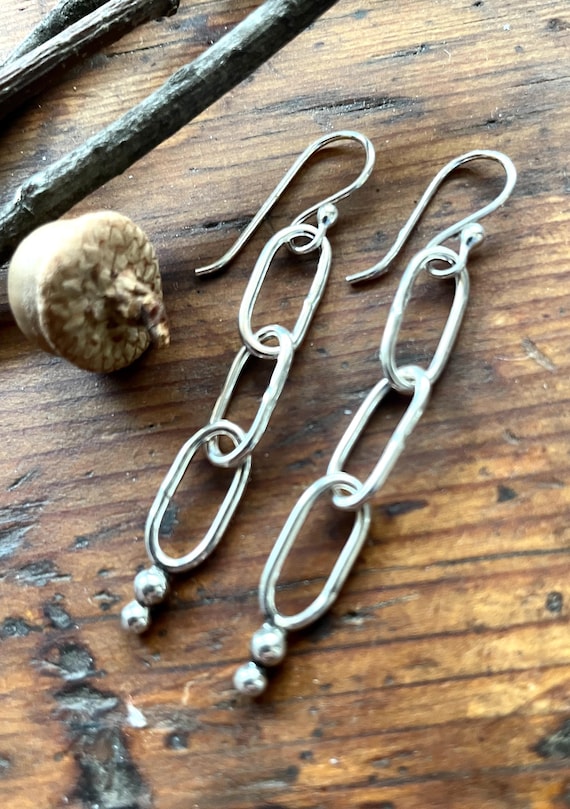 Paperclip Earrings in Sterling Silver