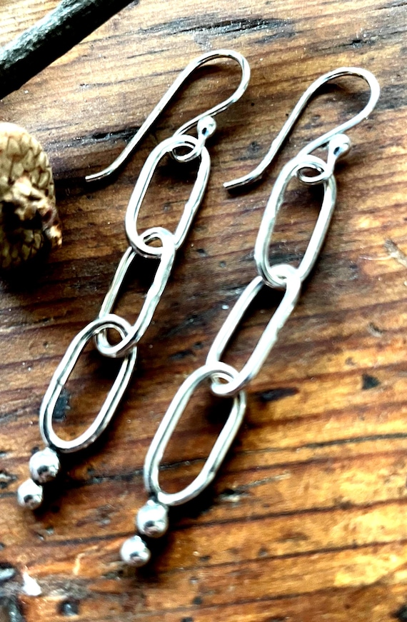 Paperclip Earrings in Sterling Silver