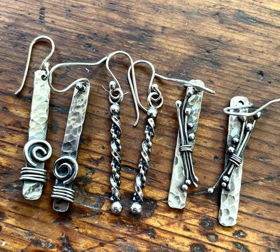 Sterling Silver Earrings in Three Styles, Spirals, Twisted Wire or Silver Balls