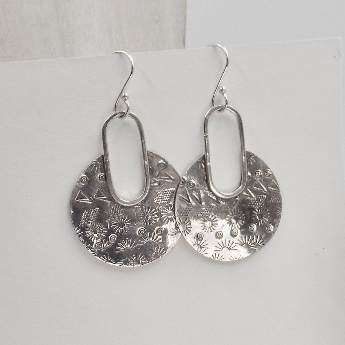Sterling Large Oval on Circle Earrings main image 0