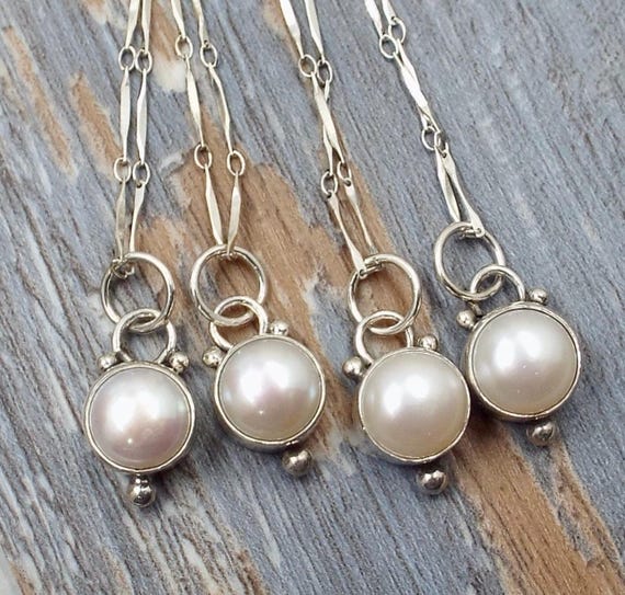 Pearl and Sterling Pendant on Intricate Silver Chain