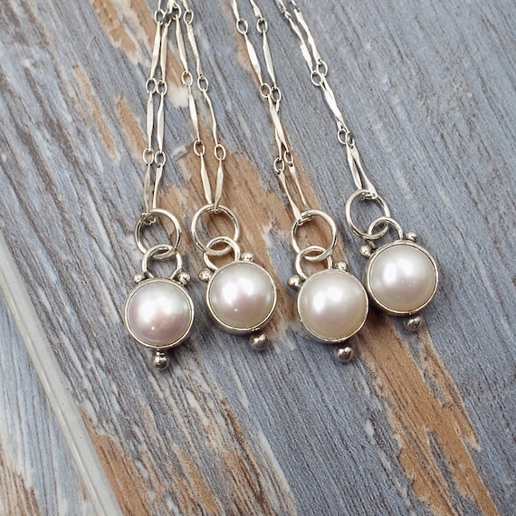 Pearl and Sterling Pendant on Intricate Silver Chain
