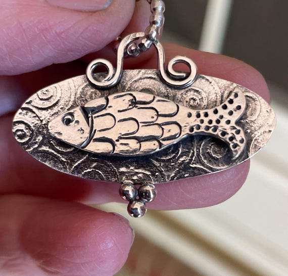 Big Fish Platter Pendant in Sterling Silver, Big Mouth Billy