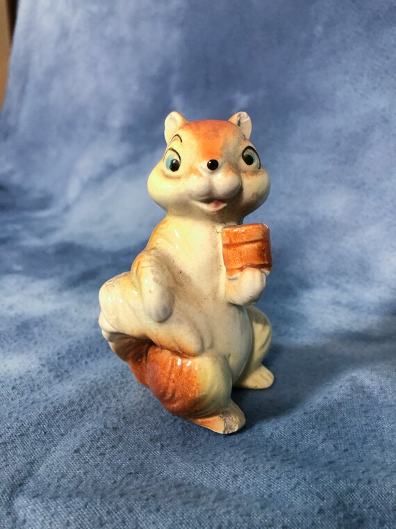 Vintage 4 Ceramic Squirrel Figurine Kitsch Cute Etsy