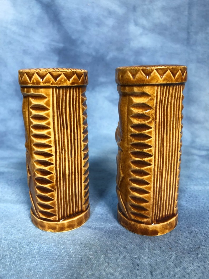 Vintage Ceramic Tiki God Salt and Pepper Shakers Made In Etsy
