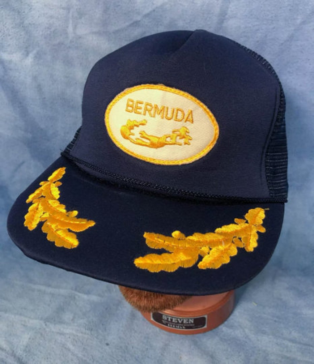 Vintage Bermuda Trucker Hat // Dark Blue Baseball Cap Snapback ...