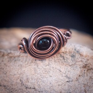 Black wire wrapped ring | Simple Boho Ring |  Everyday wear | 7th anniversary gift | Copper Jewelry | Custom Jewelry | Wire Wrapped Ring |