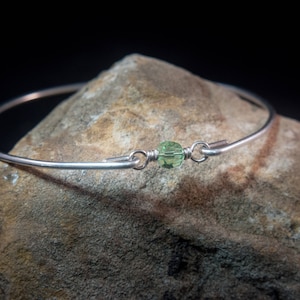 Birthstone Bangle Bracelet | Anniversary Gift |Minimalist Jewelry | Bridesmaid Gift | Silver Bangle | Graduation Gift | Gift for Mom