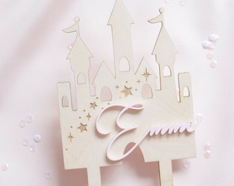 whimsical boho princess birthday personalized cake topper