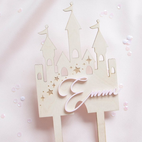 whimsical boho princess birthday personalized cake topper