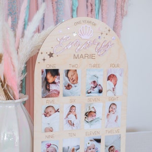 one year of baby, oneder the sea, mermaid party, first birthday sign, milestone sign, first year sign, under the sea sign, mermaid birthday