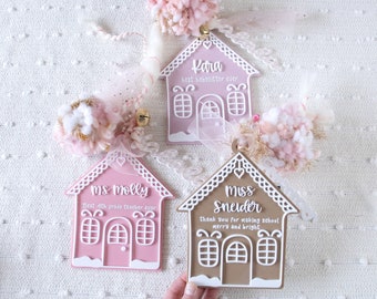 Personalized Gingerbread House Ornament, Gift Card Holder, Teacher Gift