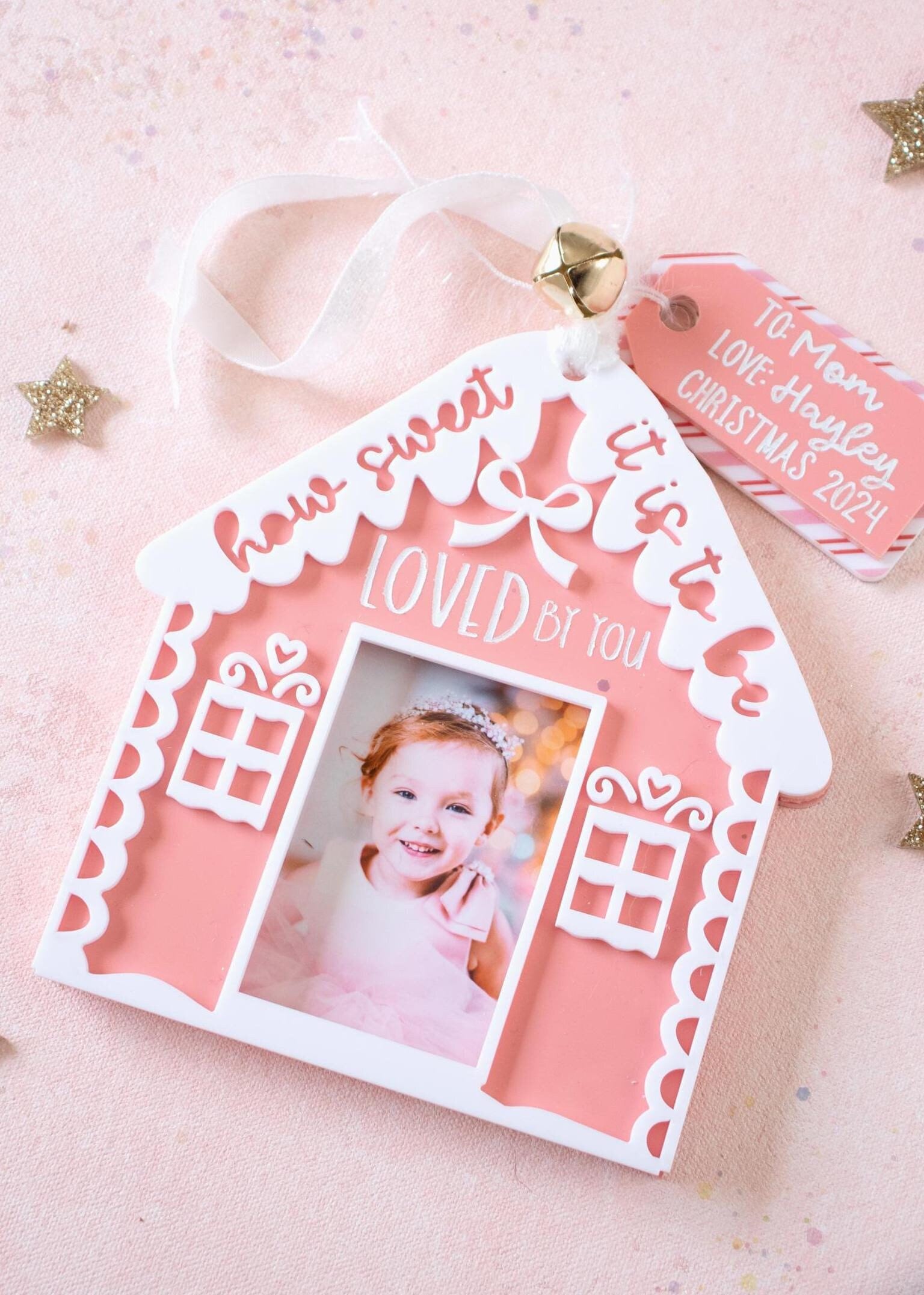 gingerbread house photo ornament, personalized ornament, Christmas ornament, photo ornament, photo frame ornament, baby's first Christmas