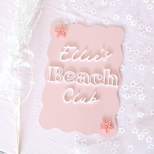 beach club sign, summer birthday sign, beach sign, beach party, summer party, boho birthday,  seashell party, mermaid birthday, mermaid,
