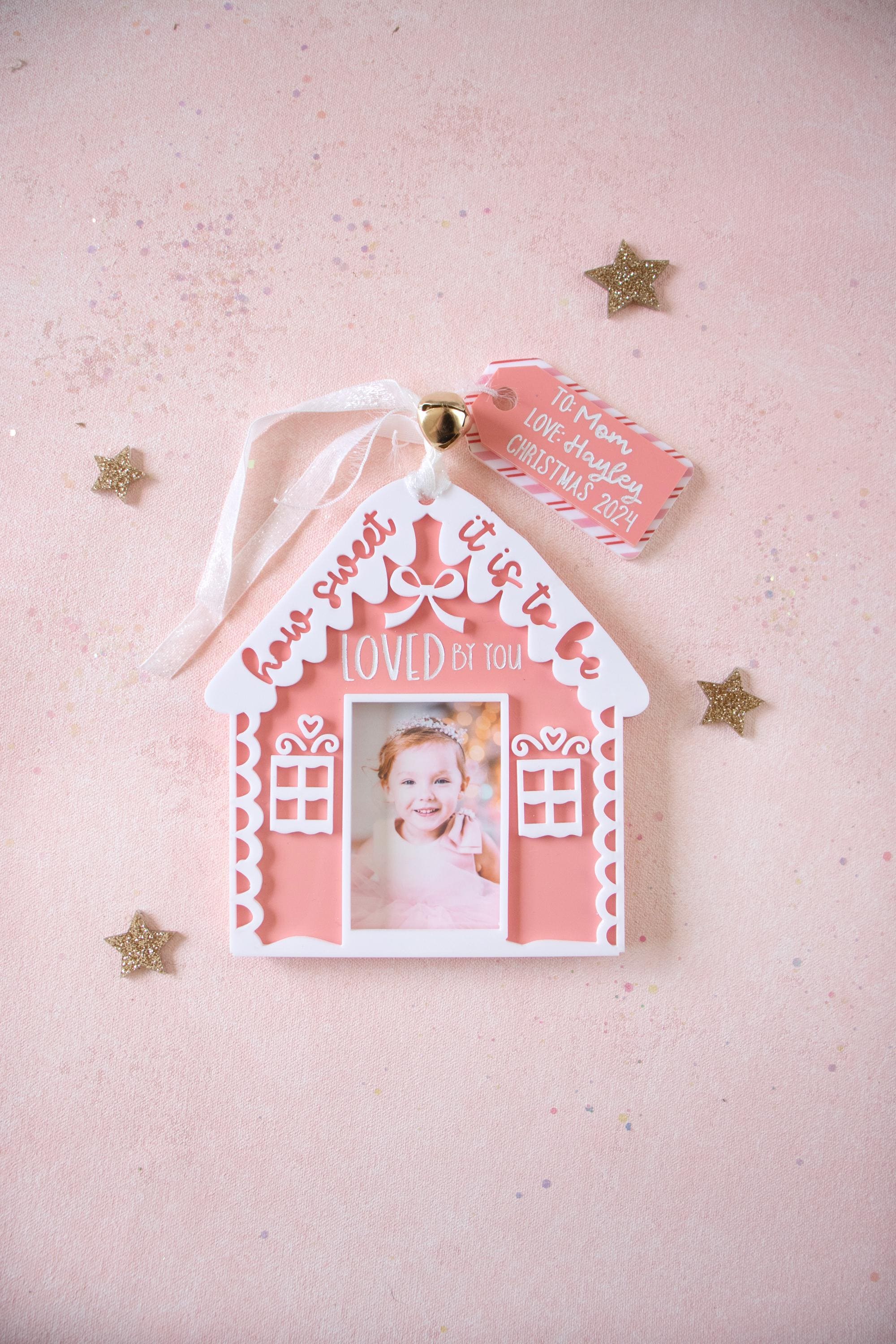 gingerbread house photo ornament, personalized ornament, Christmas ornament, photo ornament, photo frame ornament, baby's first Christmas