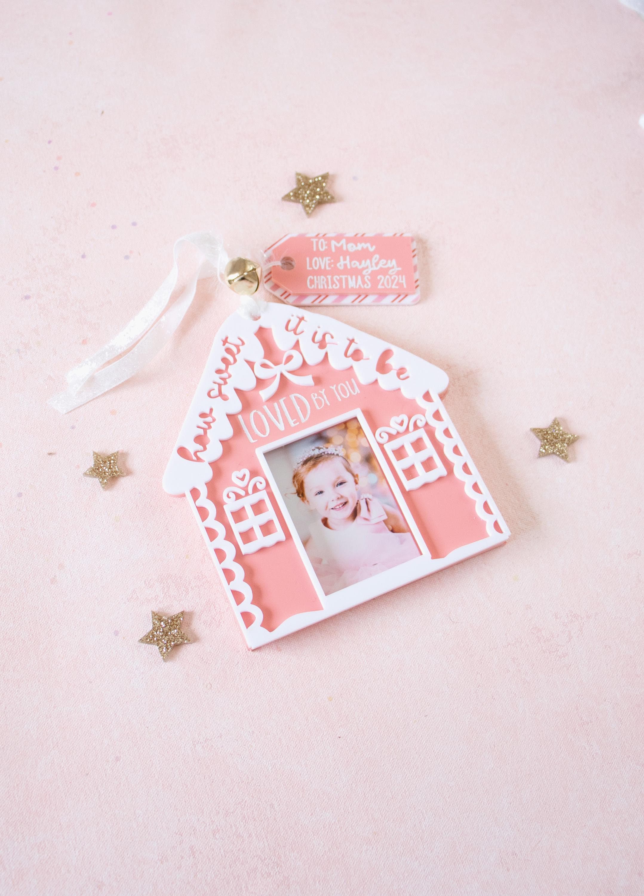 gingerbread house photo ornament, personalized ornament, Christmas ornament, photo ornament, photo frame ornament, baby's first Christmas
