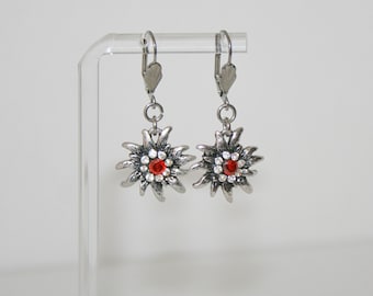 Rhinestone earrings, flower pendants, earrings are equipped with rhinestones, trendy earrings, colorful earrings