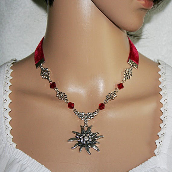 collana girocollo e orecchini con bottoni velluto e tartan - Gioie