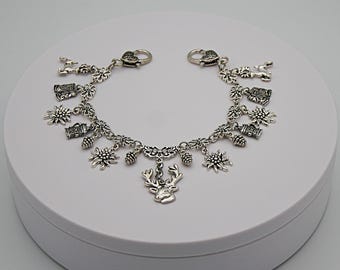 Dirndl Charivari / Damen Charivari mit Anhänger Hirsch / Charm Anhänger / Dirndl Schmuck / Trachtenhochzeit / Geschenk / Dirndl Schmuck