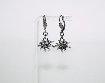 Traditional earrings / traditional earrings / earrings with Edelweiss / antique silver earrings / gift for mom / Edelweiss earrings,