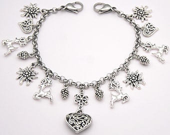 Dirndl Charivari / Heart Charivari / Traditional Necklace / Pendant Charms / Bodice Necklace / Charivari for Women / Gift / Dirndl Jewelry