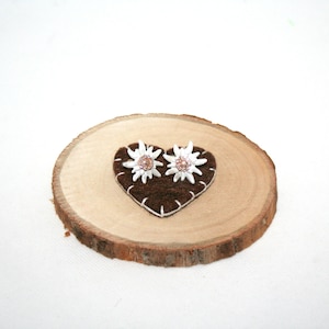 Rhinestone Edelweiss Stud Earrings Traditional Earrings Traditional Jewelry