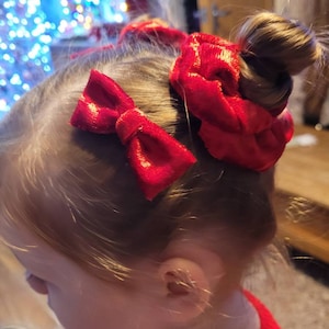 Large luxury red velvet hair scrunchie