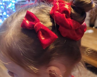 Large luxury red velvet hair scrunchie