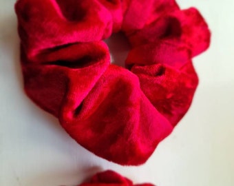 Large 5" luxury red velvet hair scrunchie