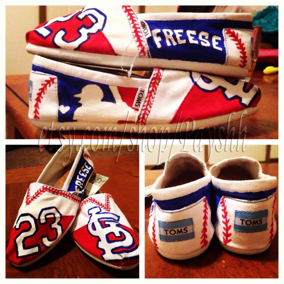 Items similar to Custom Hand-Painted Toms - Sports themed shoes - Any ...